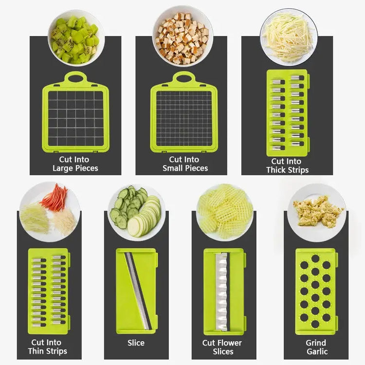 Tritatutto per verdure multifunzionale Tritatutto per cipolla Manico Griglia per alimenti Chopper per alimenti Cucina Affettatrice per verdure Dicer Cut - My Hashtag Shop