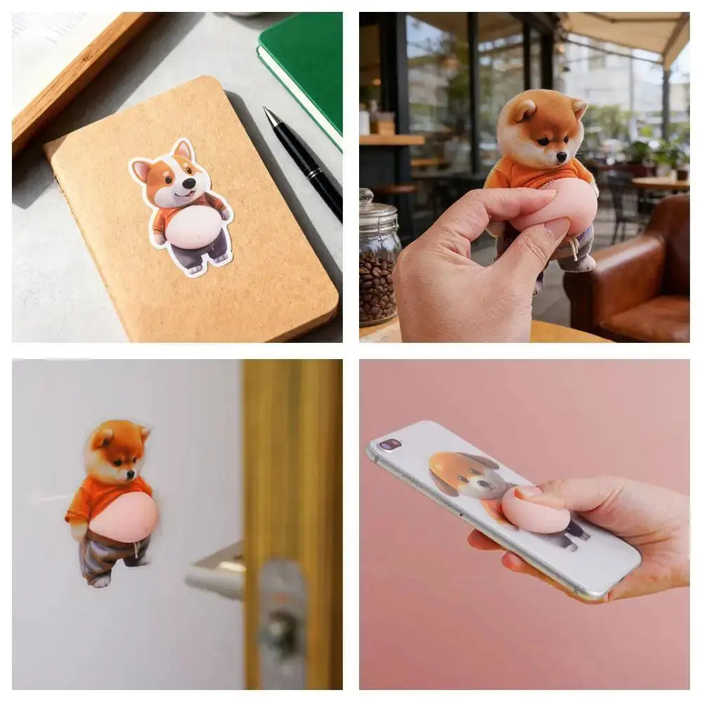 Adesivi 3D a Forma di Cucciolo con Pancia Gonfia, Adesivi Morbidi 3D a Forma di Gatto per Cover di Telefoni, Quaderni, Scrapbooking e Decorazioni Fai-da-Te - My Hashtag Shop