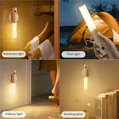 Lampada da parete magnetica ricaricabile a LED con sensore di movimento intelligente, portatile, per corridoio, camera da letto, scale, mobili da bagno HASHTAG