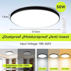Plafoniera a LED intelligente con telecomando Plafoniere dimmerabili a 3 colori Lampade a pannello ultrasottili Lampada da soffitto per cucina camera da letto HASHTAG