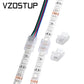 Connettore per luci a nastro RGB a 4 pin per IP20 IP65 5050 3528 Connettori per strisce luminose a filo da 10 mm Morsetto di fissaggio Collegamento rapido