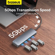 Baseus Usb Hub 4 porte ABS Hub Usb 3 0 per Laptop adattatore Multi Splitter per Xiaomi Lenovo Macbook PC accessori per Computer HASHTAG