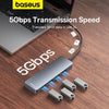 Baseus Usb Hub 4 porte ABS Hub Usb 3 0 per Laptop adattatore Multi Splitter per Xiaomi Lenovo Macbook PC accessori per Computer HASHTAG