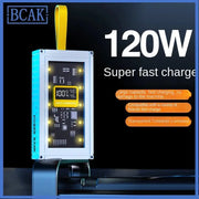 30000mAh 50000mAh 120W ricarica rapida banca di alimentazione trasparente 200000mAh alimentatore Mobile di grande capacità BCAK telefoni cellulari Qua HASHTAG