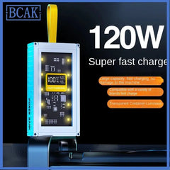 30000mAh 50000mAh 120W ricarica rapida banca di alimentazione trasparente 200000mAh alimentatore Mobile di grande capacità BCAK telefoni cellulari Qua HASHTAG