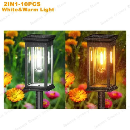 Luci solari a LED impermeabili per vialetto da giardino - Illuminazione automatica del percorso Illuminazione paesaggistica esterna Accensione/spegnimento automatico al tramonto