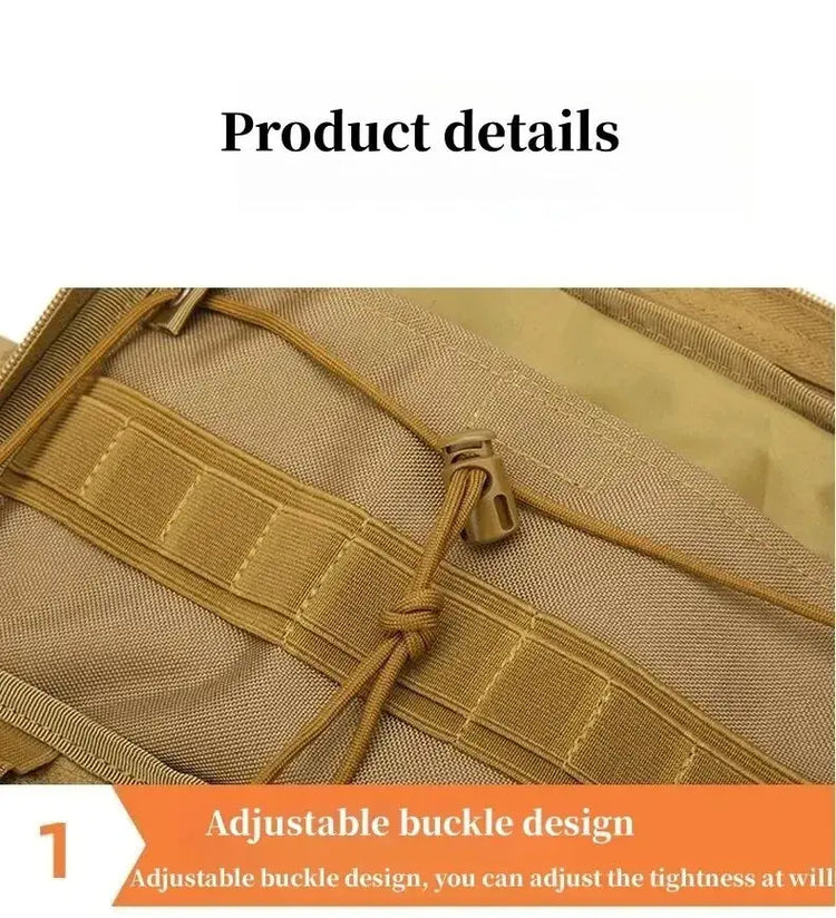 Borsa Tattica Multifunzionale per Trekking, Campeggio, Escursionismo, Viaggi, Arrampicata, Pesca, Grande Capacità, Borsa Molle per Attività all&