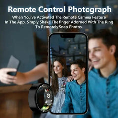 Anello intelligente Frequenza cardiaca Ossigeno nel sangue Monitoraggio della salute del sonno Passo Controllo remoto Scatto di foto Anelli multifunzionali HASHTAG