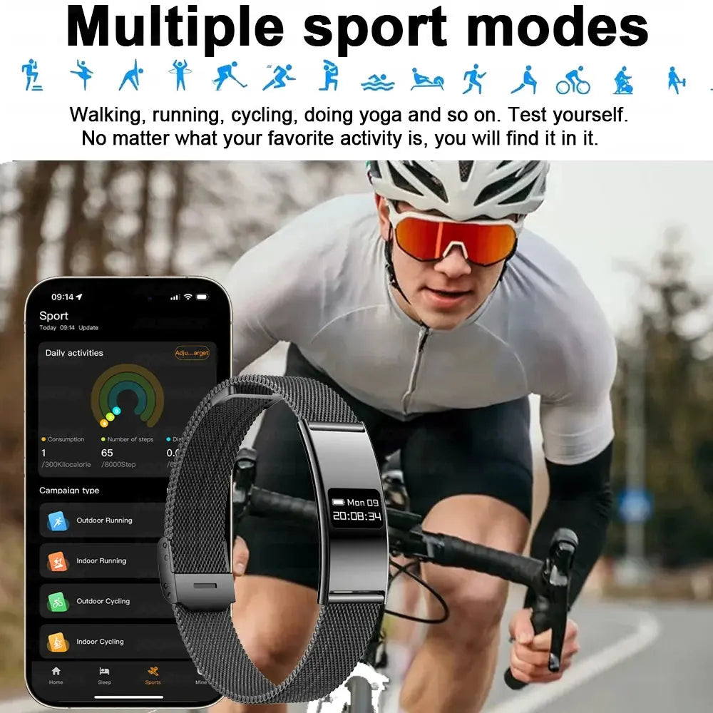 Uomo Donna Bracciale intelligente Frequenza cardiaca Monitor del sonno Salute Smart Band Sport impermeabile Fitness Tracker Smartwatch per Android iOS - My Hashtag Shop
