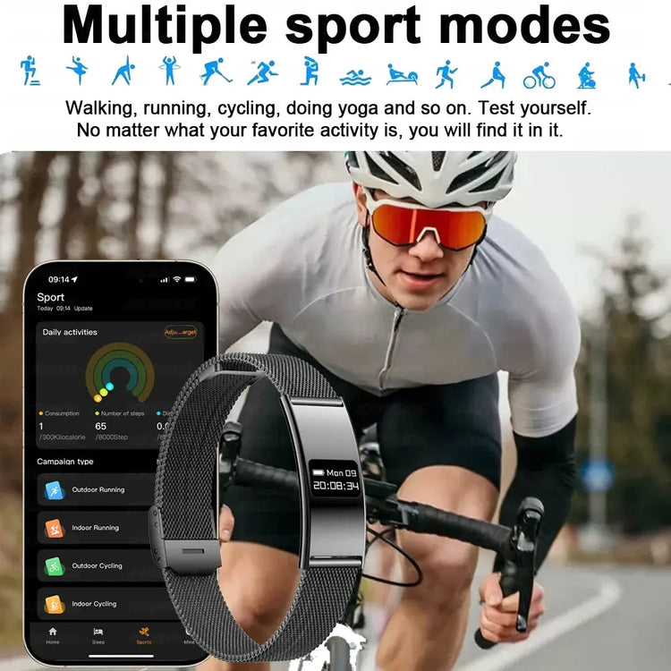 Uomo Donna Bracciale intelligente Frequenza cardiaca Monitor del sonno Salute Smart Band Sport impermeabile Fitness Tracker Smartwatch per Android iOS - My Hashtag Shop