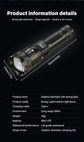 Torce a LED ad alta potenza Torcia tattica da 2000LM con luce display Ricarica USB Lanterna con zoom di emergenza per pesca da campeggio - My Hashtag Shop