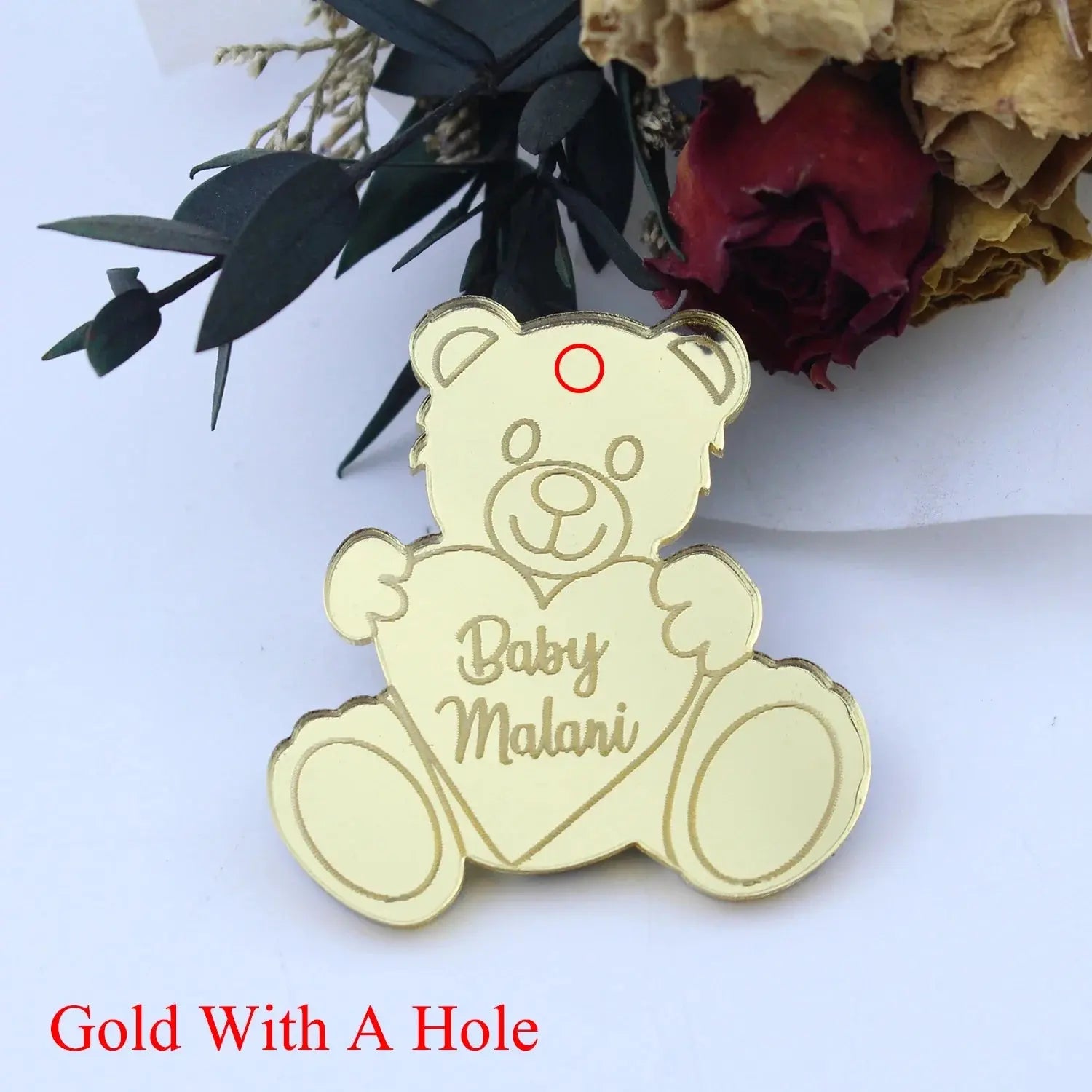 Personalized Engraved Gold Teddy Bear Tags. Liebe - Making Life Easier