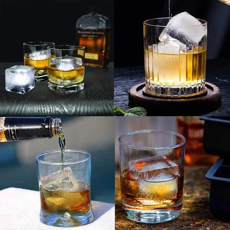 Silicone Ice Cube Molds  Home or Barware 4/6/8/15 Grids - HASHTAG