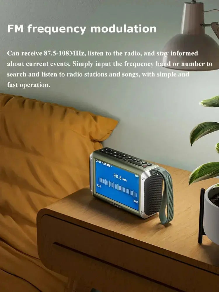 Display a LED da 4,3 pollici Radio Altoparlante Bluetooth senza fili Radio FM portatile Slot per scheda TF Lettore musicale MP4 Video Boom Box - My Hashtag Shop