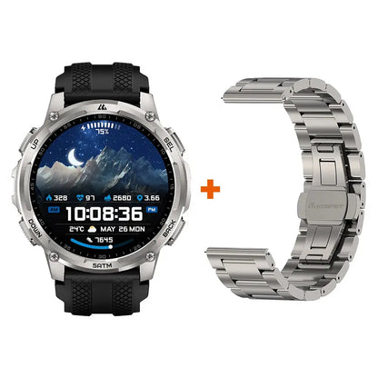 KOSPET TANK T4C Smartwatch Robusto per Uomo, GPS di Grado Militare con Torcia, Impermeabile 5ATM, Tracker per Salute e Fitness