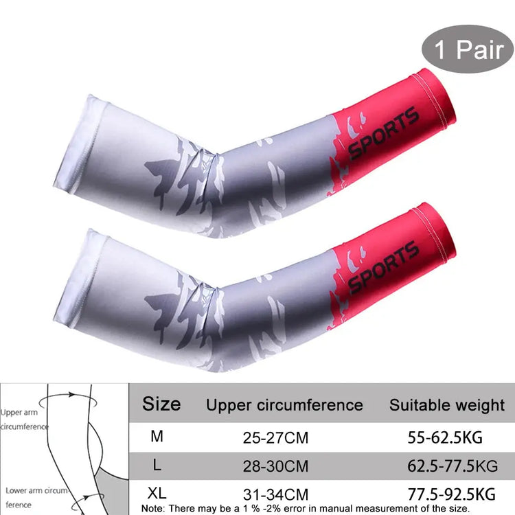 1 pezzo traspirante protezione UV ad asciugatura rapida maniche da braccio da corsa gomitiera da basket parabraccia fitness scaldamuscoli sportivi da ciclismo - My Hashtag Shop