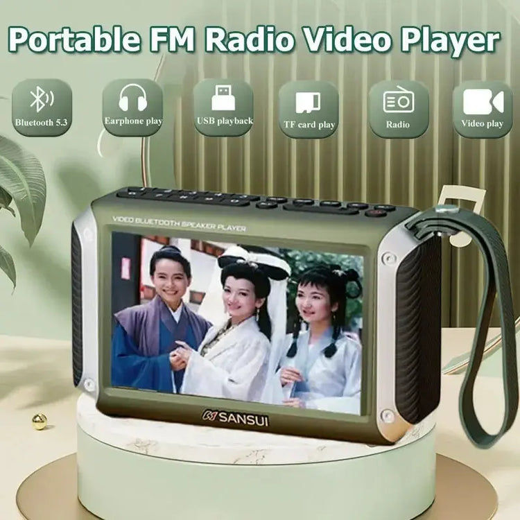 Display a LED da 4,3 pollici Radio Altoparlante Bluetooth senza fili Radio FM portatile Slot per scheda TF Lettore musicale MP4 Video Boom Box - My Hashtag Shop