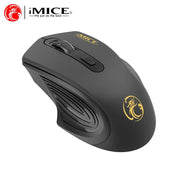 Mouse wireless IMICE Mouse silenzioso 2.4G 4 pulsanti Mouse ottico per computer 1600 DPI Mouse ergonomico con batteria per PC portatile da ufficio HASHTAG