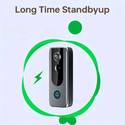 Campanello video intelligente wireless, con riconoscimento umano, visione notturna a infrarossi, installazione semplice, utilizzato per il monitoraggio domestico HASHTAG