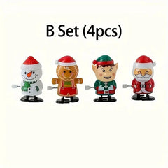 3 sets of wind-up Christmas gifts for the holiday season: moving Santa Claus, snowman and a reindeer in your hands. HASHTAG