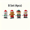 3 sets of wind-up Christmas gifts for the holiday season: moving Santa Claus, snowman and a reindeer in your hands. HASHTAG