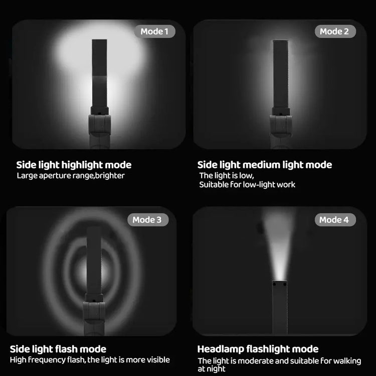 Luci da lavoro ricaricabili Torcia pieghevole a LED con base magnetica COB Light 360 ° Ruota il campeggio di emergenza del garage domestico di riparazione auto - My Hashtag Shop