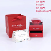 Holiday Gifts for Women Eternal Red Rose with Heart Necklace Flower Lipstick Gift for Mom Girlfriend Birthday from Daughter Sons HASHTAG