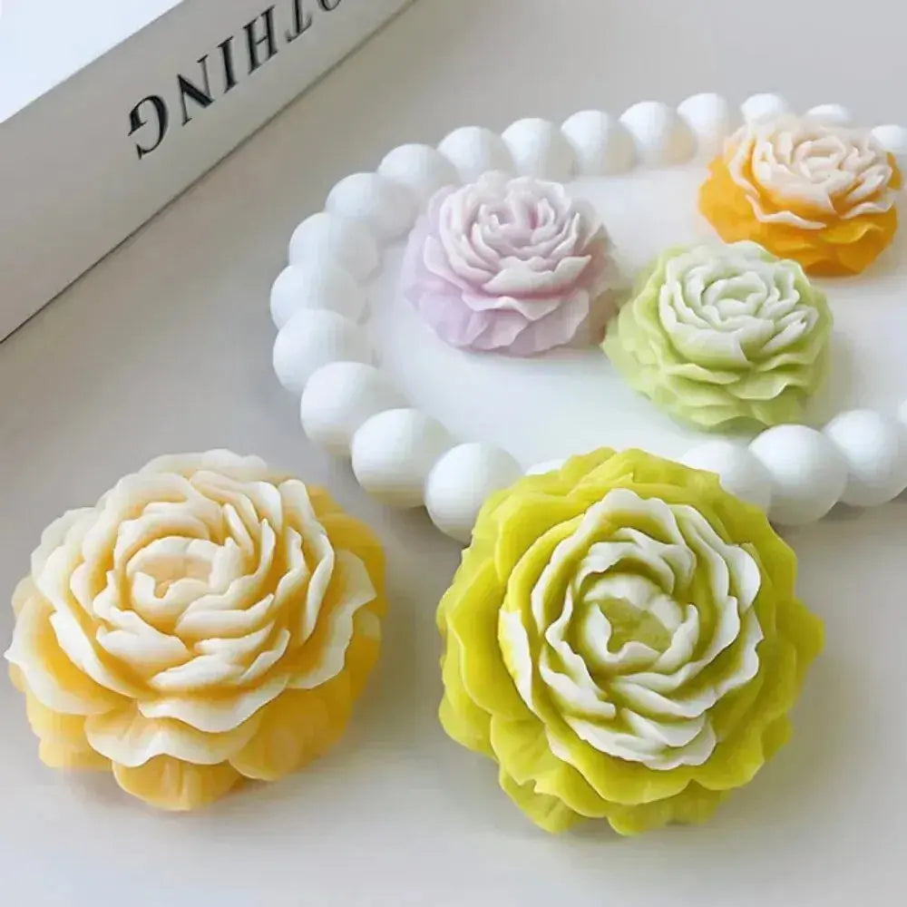 3D Peony Candle Silicone Mold. Liebe - Making Life Easier