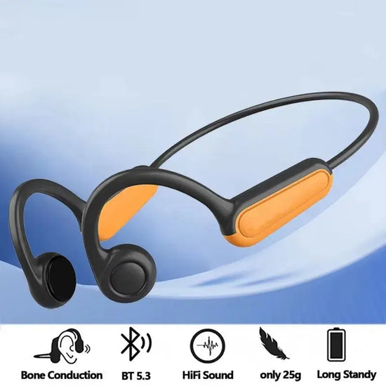cuffia sportiva a conduzione ossea reale Auricolare wireless Auricolare compatibile Bluetooth Vivavoce con microfono per la corsa - My Hashtag Shop