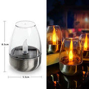 LED Solar Candles Rechargeable Flameless Night Light for Wedding Party Garden Decorations Waterproof Outdoor Solar Candle Lamp HASHTAG