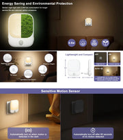 Luce notturna a LED intelligente con sensore, luminosità regolabile, adatta per camera da letto, bagno, corridoio, scala, cucina-Plug-in HASHTAG