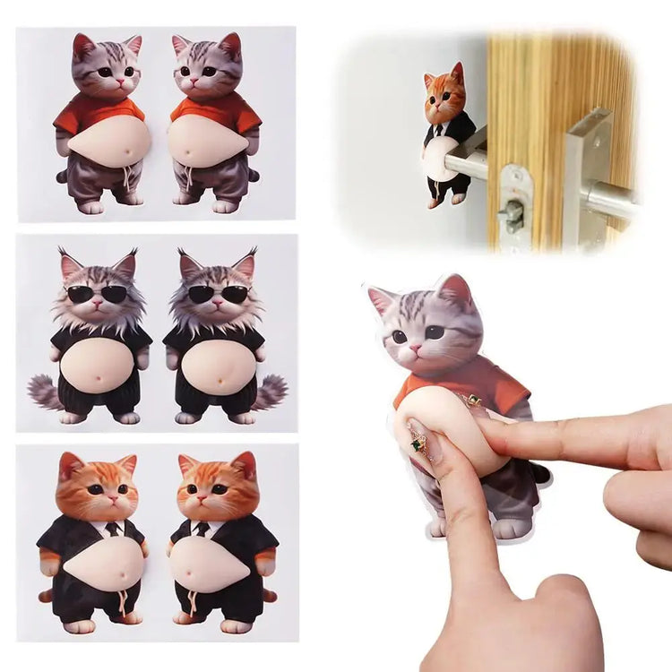 Adesivi 3D a Forma di Cucciolo con Pancia Gonfia, Adesivi Morbidi 3D a Forma di Gatto per Cover di Telefoni, Quaderni, Scrapbooking e Decorazioni Fai-da-Te - My Hashtag Shop