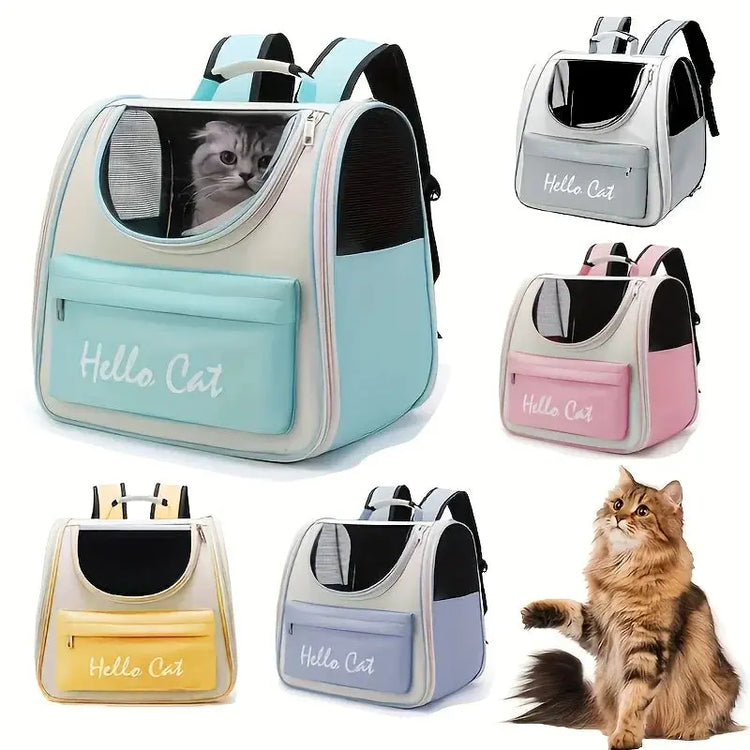 Zaino pieghevole per animali domestici di grande capacità con chiusura a zip, maniglia e sfiato in rete, perfetto per viaggiare gatti e cani di piccola taglia - My Hashtag Shop