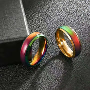 Anello intelligente Anello per l'umore in acciaio al titanio Anelli che cambiano colore Emozione Sensazione della temperatura per donne Uomini Coppie Anelli Gioielli di moda HASHTAG