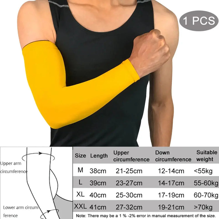 1 pezzo traspirante protezione UV ad asciugatura rapida maniche da braccio da corsa gomitiera da basket parabraccia fitness scaldamuscoli sportivi da ciclismo - My Hashtag Shop
