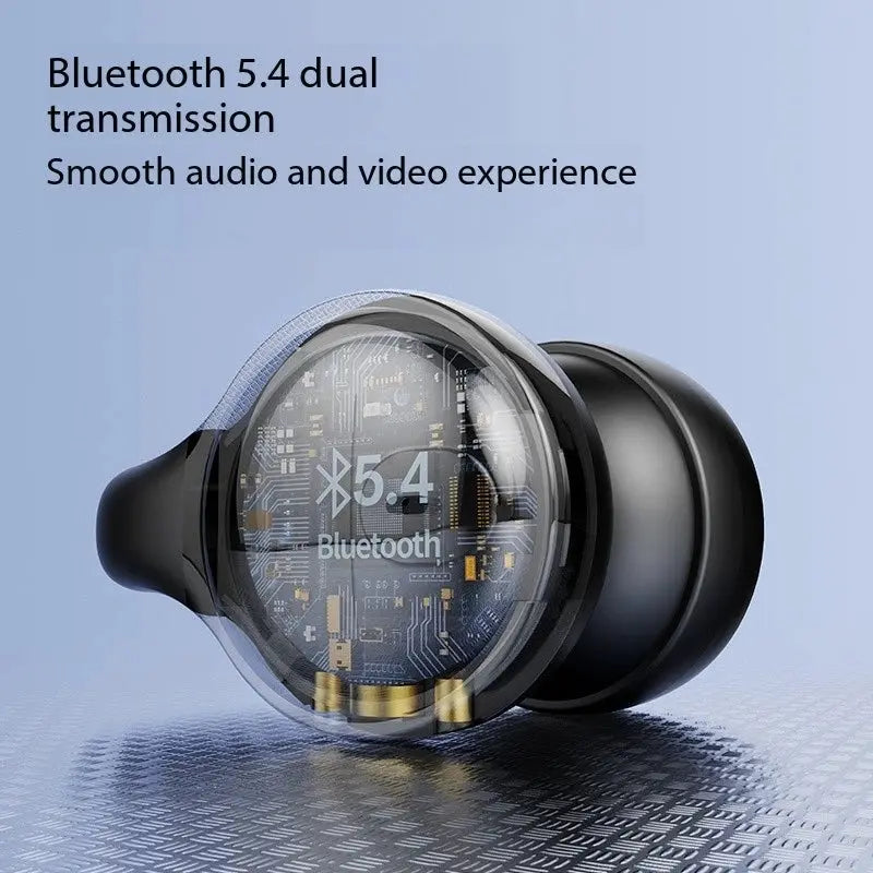 Nuova superficie a specchio Display digitale Clip per orecchio in silicone morbido Cuffie Bluetooth wireless con riduzione del rumore, alta definizione, senza perdita per lo sport - My Hashtag Shop