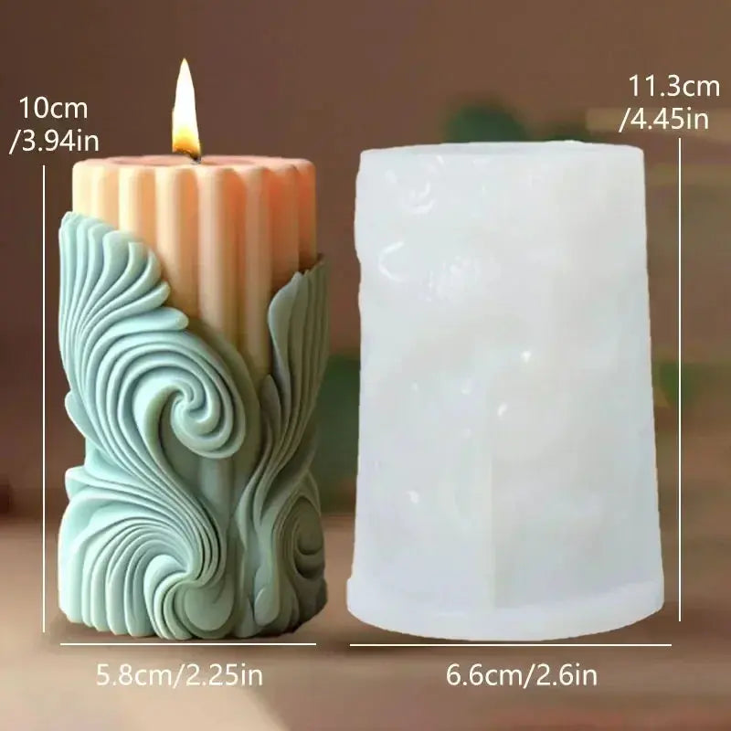 Silicone Mold Flower Lavender Gypsum Cylindrical Candle Making Liebe - Making Life Easier