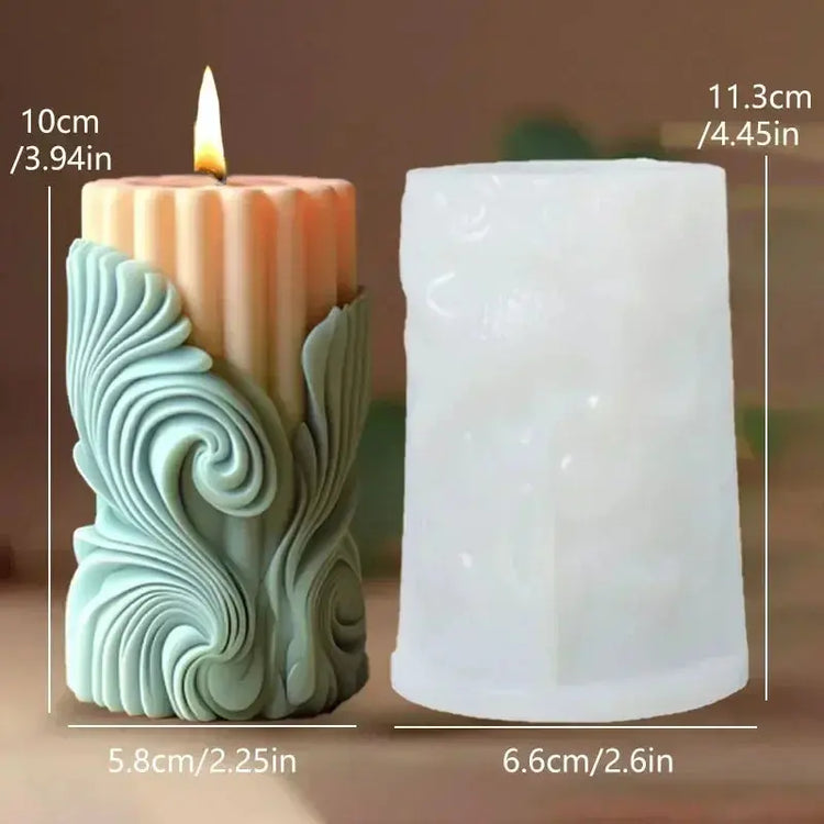 Silicone Mold Flower Lavender Gypsum Cylindrical Candle Making Liebe - Making Life Easier