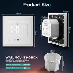 BSEED Zigbee Caldaia Elettrica/Acqua/Gas Riscaldamento a Pavimento Sensore Touch Termostati Intelligenti Tuya Vita Intelligente Alexa Controllo Telaio in Plastica HASHTAG