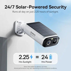 Baseus Security S1 Lite Telecamera di sicurezza solare Telecamera esterna wireless Alimentazione continua Risoluzione 2K 135 ° Telecamera Wi-Fi FOV IP67 HASHTAG