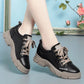 Soft Leather Sneaker Trekking Footwear Thick-soled Lace-up Liebe - Making Life Easier