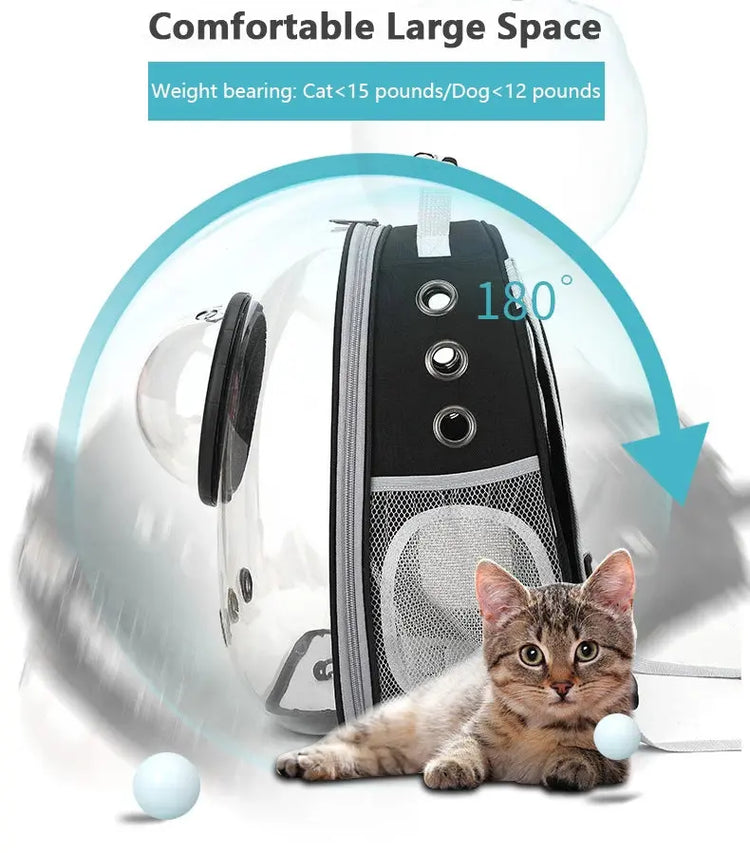 Borsa da trasporto per gatti per animali domestici Zaini spaziali per animali domestici Zaino trasparente portatile traspirante Borse per capsule spaziale per trasporto di cuccioli di cane - My Hashtag Shop