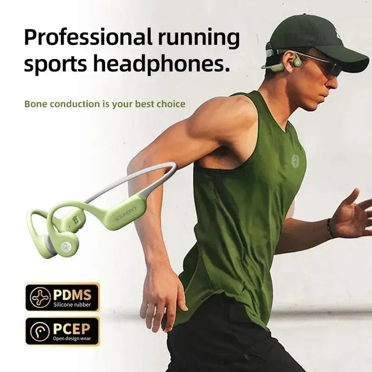 SOUNDIVY RS1 Auricolari a conduzione ossea Bluetooth Wireless Memoria da 32 GB IPX8 Auricolari sportivi per nuoto e corsa impermeabili - My Hashtag Shop