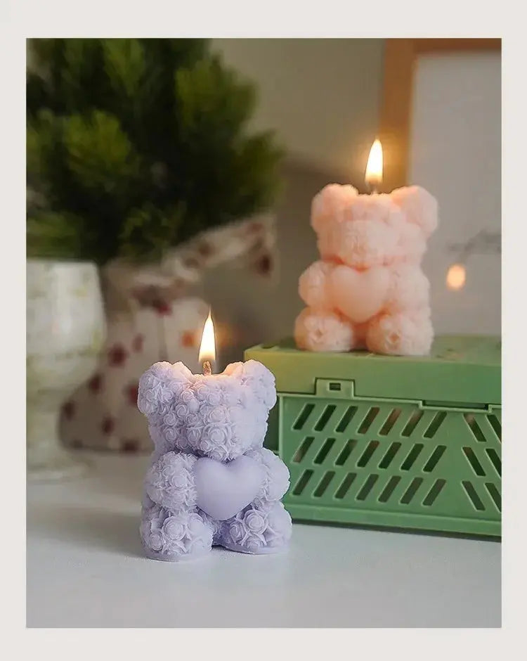 Bear Candle Romantic Cute Soy Wax Aromatherapy Small Scented Liebe - Making Life Easier
