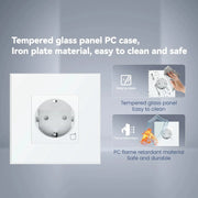 LOUTSGEN Zigbee Presa a muro Tipo-c Porte di ricarica USB Spine intelligenti UE Presa di corrente App Tuya Smart Life Pannello in vetro temperato Alexa HASHTAG