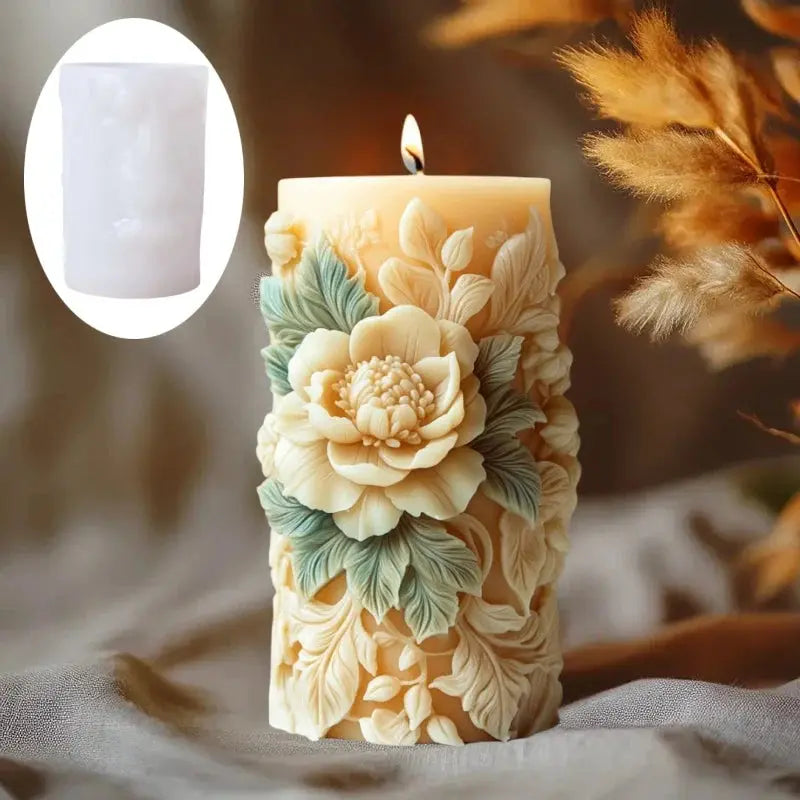 Silicone Mold Flower Lavender Gypsum Cylindrical Candle Making Liebe - Making Life Easier