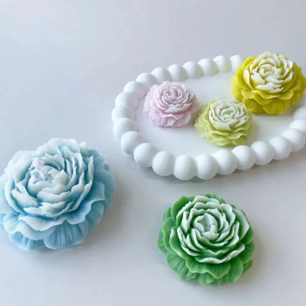 3D Peony Candle Silicone Mold. Liebe - Making Life Easier