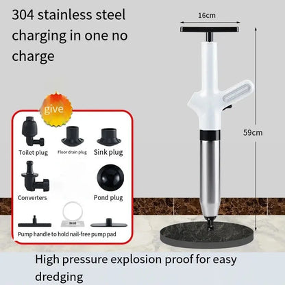 Lo sblocco della toilette può eliminare istantaneamente il blocco delle fognature della toilette e crea un scarico universale dei pavimenti della cucina con pressione dell&