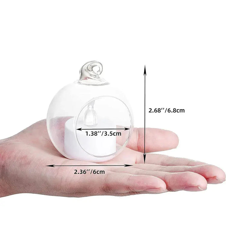 Tea Light Holder Crystal Glass Hanging Diameter 6cm/8cm Liebe - Making Life Easier