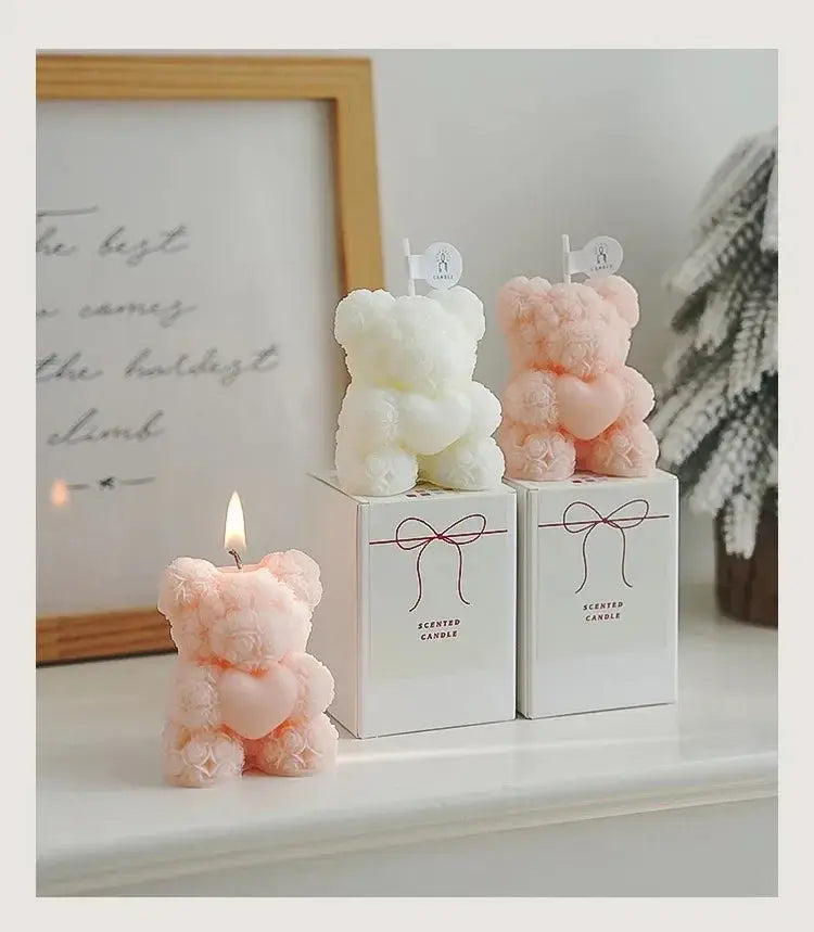 Bear Candle Romantic Cute Soy Wax Aromatherapy Small Scented Liebe - Making Life Easier
